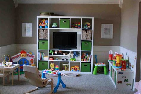 playroom storage shelves decor ideas
