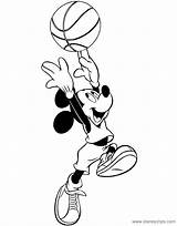 Mickey Coloring Mouse Pages Basketball Playing sketch template
