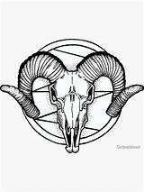 Goat Skull Satan Dotwork Super sketch template