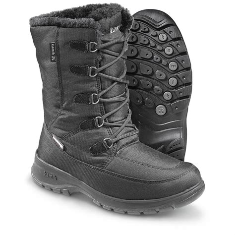 kamik womens brooklyn waterproof winter boots black  winter