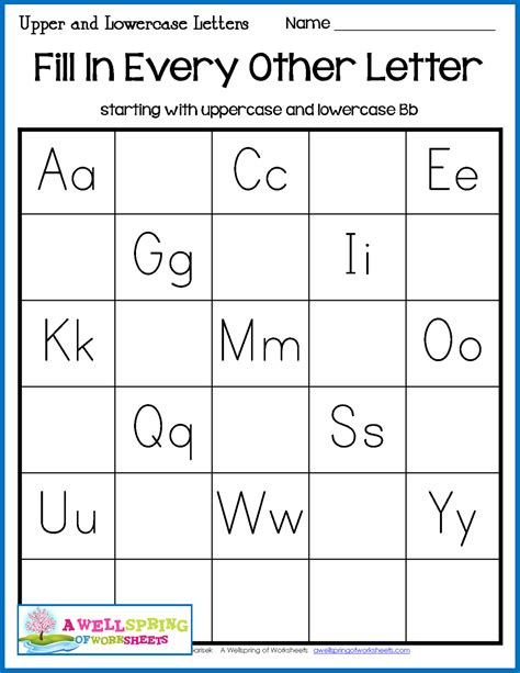 fill   missing letter worksheets  kindergarten lettersj