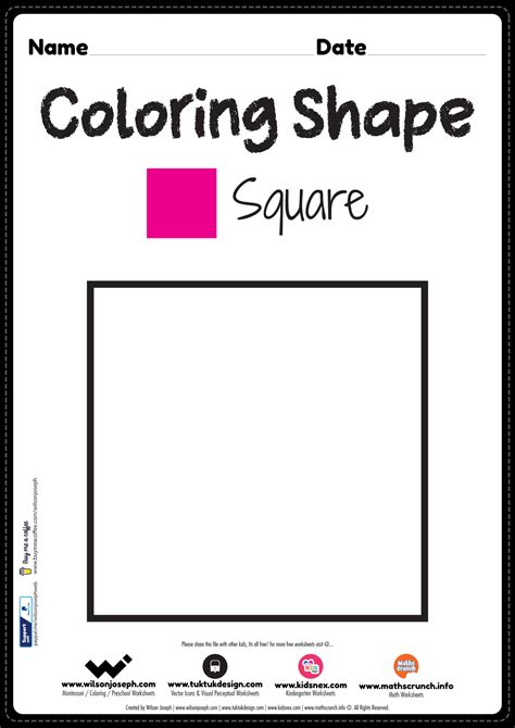square coloring page  printable   preschool kids