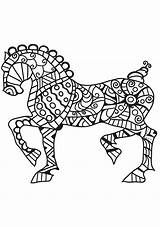 Mozaiek Paarden Pferden Mosaik Pages Malvorlage Ausmalbilder sketch template