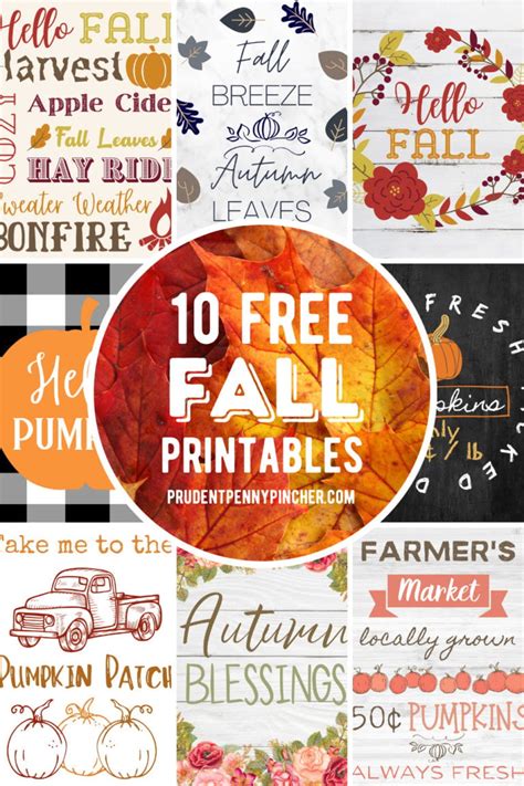 fall printables  fall decorating prudent penny pincher