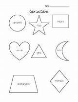 Shapes Spanish Colors Practice Coloring sketch template