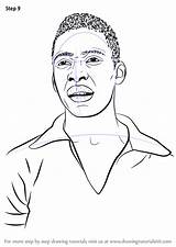 Pele Step Draw Drawing Tutorials Drawingtutorials101 Tutorial Footballers sketch template