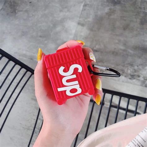 supreme airpod case suitcase style hypedeffect