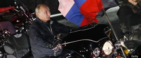 Vladimir Putin Rides Harley Davidson With Russian Biker Gang Video