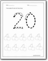 Number 20 Worksheet Worksheets Color Preschool Trace Numbers Handwriting Kindergarten sketch template