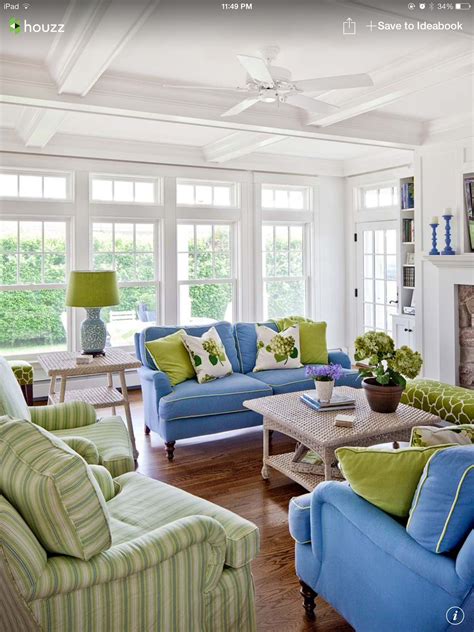 nicely decorated room dream house living room green blue