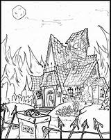 Haunted Coloring House Pages Mansion Drawing Halloween Disney Prairie Little Printable Castle Adults Houses Cartoon Print Printables Colouring Color Kids sketch template