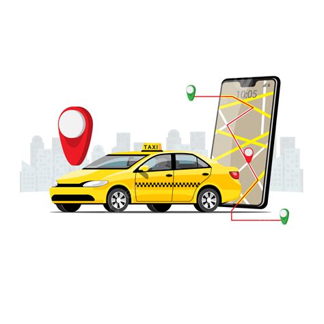 taxi application vector art png delivery taxi service  smartphone application vector