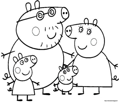 peppa pig family coloring pages coloring home