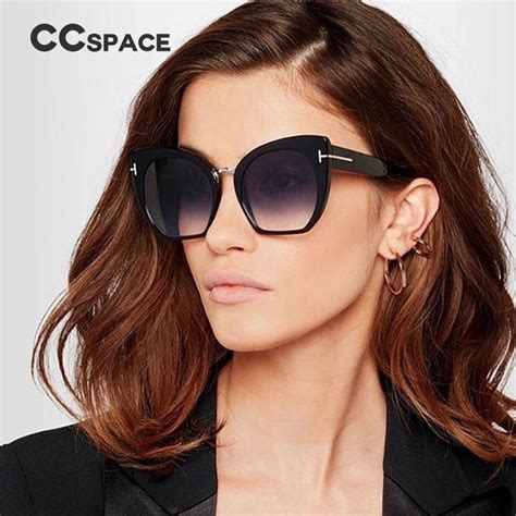 Ccspace Lady Oversized Sunglasses For Women Cat Eye Brand Designer