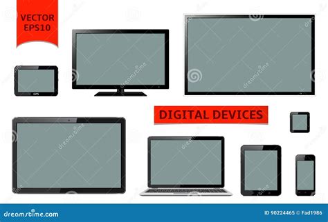 modern digital devices stock vector illustration  laptop graphic