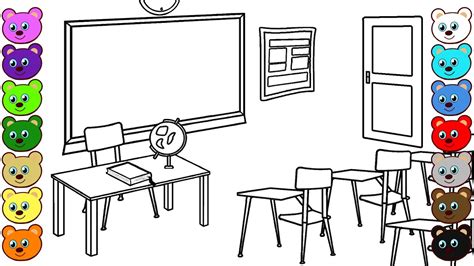 school classroom coloring pages  children youtube
