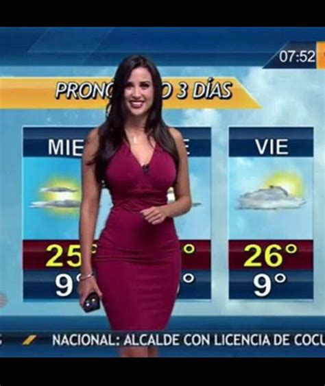mexican weather girl susana almeida wearing a tight red dress sexiest