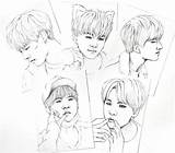 Suga Coloring Yoongi Colorear 5x7 sketch template