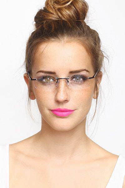 Rimless Governess Skinny Clear Glasses Gold 1242 2