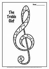 Clef Treble Coloring Colouring Bass Sheet Subject sketch template