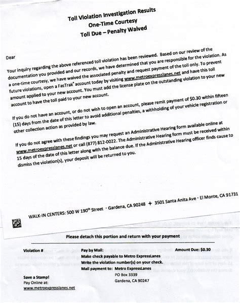 letter  dispute toll violation cecilprax