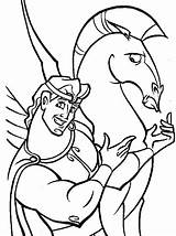 Colorare Ercole Pegaso Coloring Hercules Pegasus sketch template