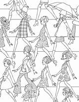 Coloring Pages Fashion Printable Vintage Tumblr Girls Hipster Print Books Adult Color Greyhound Girl Bag Fashioned Old Book Sheets Kids sketch template