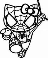 Kitty Hello Coloring Pages Spiderman Spider Spidergirl Superhero Girl Silhouette Woman Crafts Wonder Vinyl Decals Window Printable Sheets Sheet Hellokitty sketch template