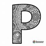 Letter Zentangle Pater Paulina sketch template
