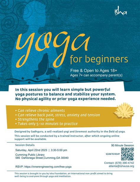 Apr 22 Free Isha Yoga For Beginners In Cumming Public Library