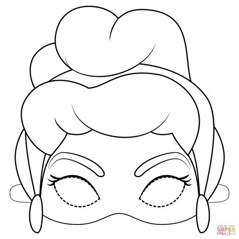 cinderella mask coloring page  printable coloring pages
