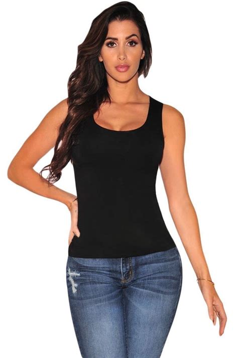 Women Sleeveless Black Back Lace Up Cami Tops Online