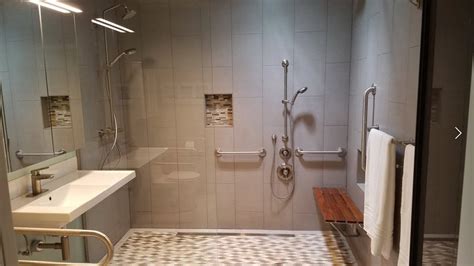 Wheelchair Accessible Bathroom Curbless Roll In Shower
