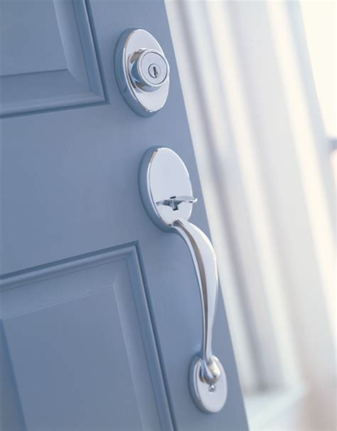 chelsea chelsea single cylinder exterior handleset trim  bright chrome kwikset door