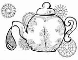 Coloring Pages Tea Teapot Wonderland Alice Adult Adults Drawing Pot Time Colouring Printable Momsandcrafters Getdrawings Color Clip Perfect Template Getcolorings sketch template