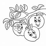Coloring Branch Apple Kids Fruits Pages Fruit Wuppsy Visit Apples Printables Funny sketch template