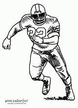 Football Player Coloring Players Pages Drawing Drawings Nfl Clipart Printable Print Kids Sports Boys Color Printables Sketch Sheets Cartoon Character sketch template