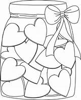 Coloring Pages Jar Hearts Printable Valentine Valentines Digi Stamps Choose Board Pokemon Kids sketch template