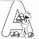 Sesame Alphabet Coloring Street Pages Book Kids Print sketch template