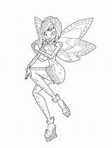 Winx Tynix Coloring Pages Print Kids Color Tecna Pages6 Lineart sketch template