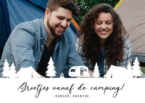 grappige camping vakantiekaart met foto en kaartjego