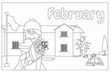 February Coloring Pages Printable Print Size sketch template