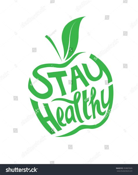 stay healthy sign apple design stock vector royalty