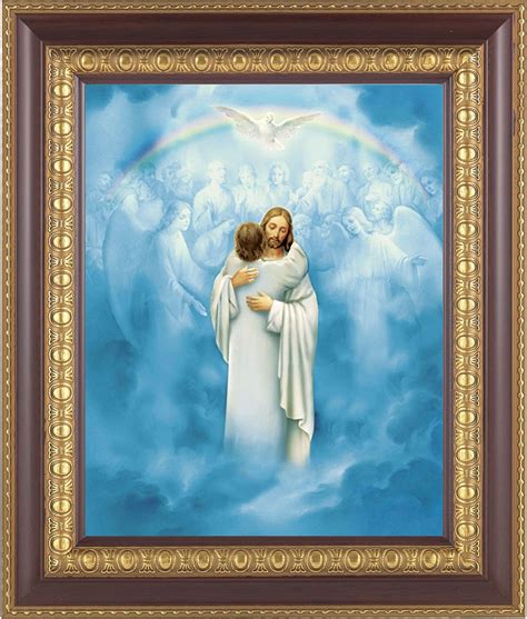 frame jesus embrace  heavens gate framed print