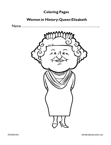 queen elizabeth coloring sheet queen elizabeth ii coloring page taman
