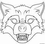 Wolf Mask Bad Coloring Halloween Big Outline Printable Pages sketch template