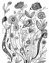 Coloring Pages Wild Adult Whimsical Flowers Colouring Flower Craft Kids Instant Hand Activity Description Getdrawings sketch template