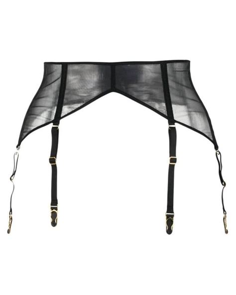 maison close sheer garter belt in black lyst uk