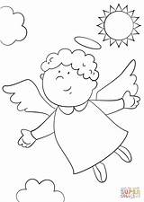 Coloring Angel Cute Pages Printable sketch template