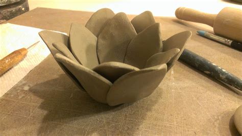 handbuilt pottery handbuilt flower votive holder flower bowl flower